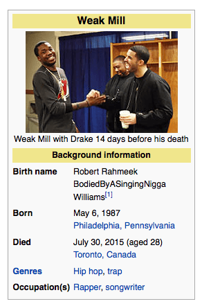 Someone Updated Meek Mill’s Wikipedia Page – NO CHILL!!!
